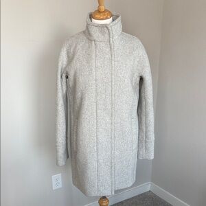 J Crew Light Gray Wool Blend Coat Women Size 4 Funnel Neck